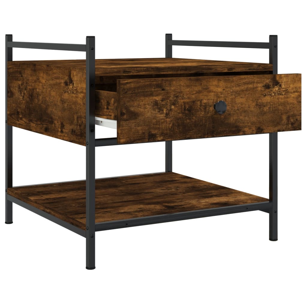 Coffee Table Smoked Oak 50x50x50 cm Engineered Wood