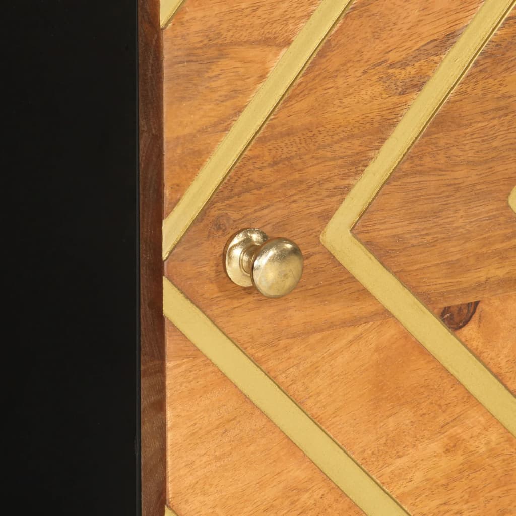 Coffee Table Brown and Black 100x54x40 cm Solid Wood Mango