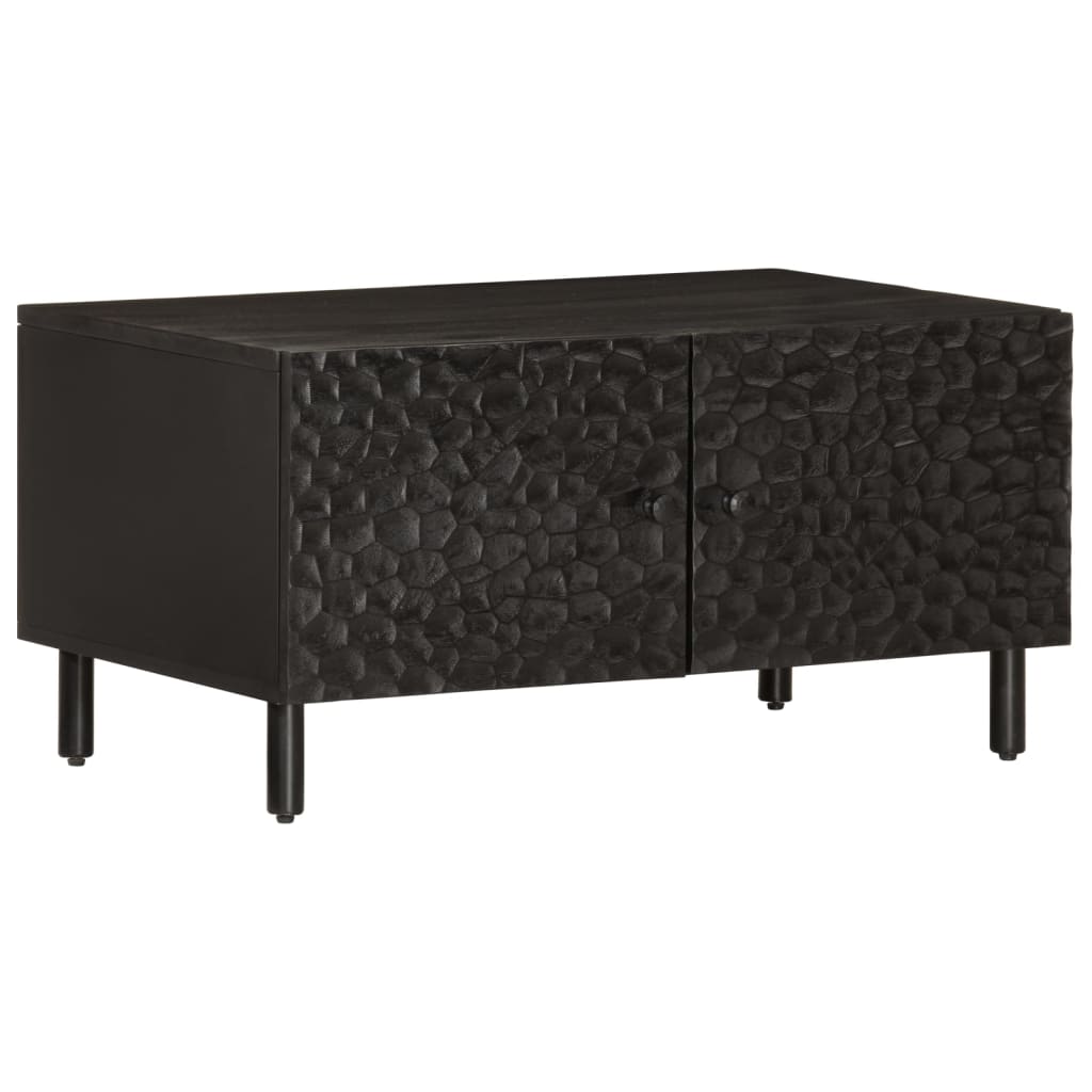 Coffee Table Black 80x50x40 cm Solid Wood Mango