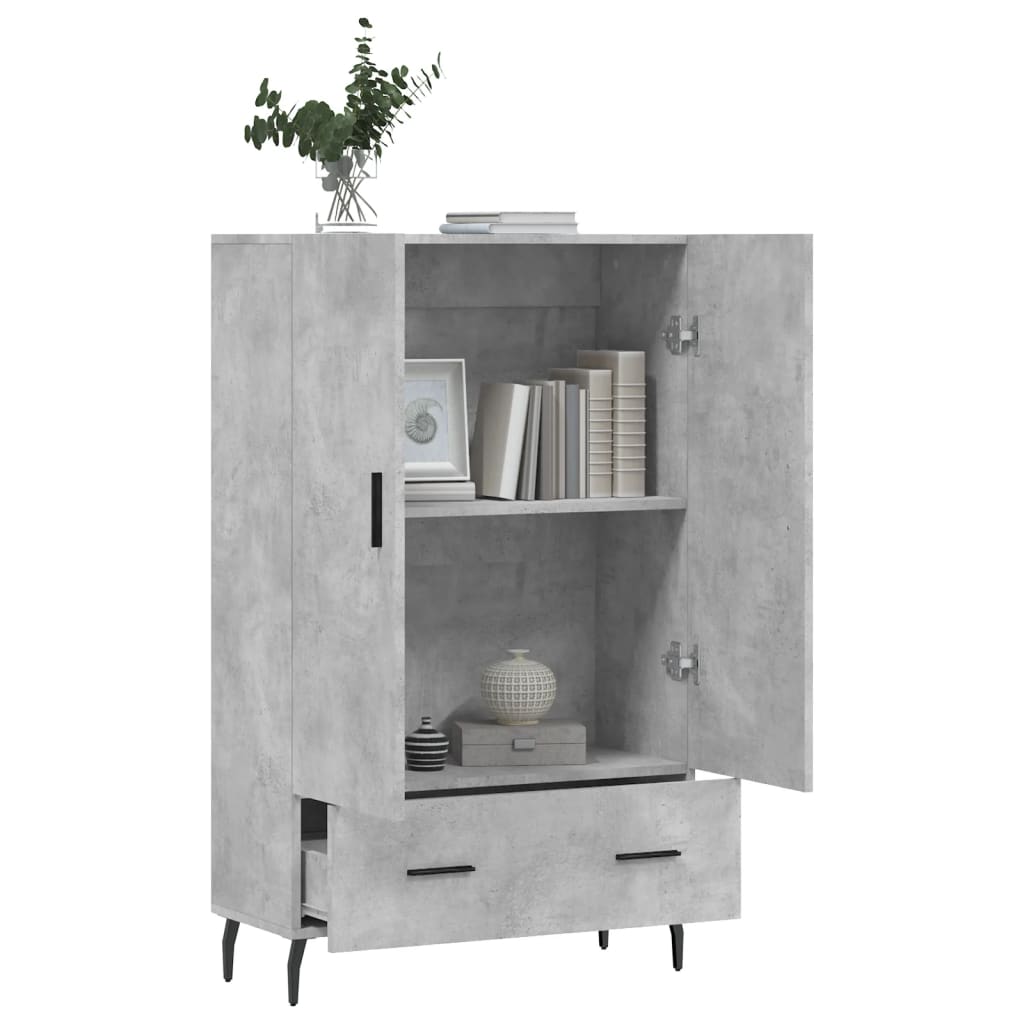 Highboard Concrete Grey 69.5x31x115 cm Engineered Wood