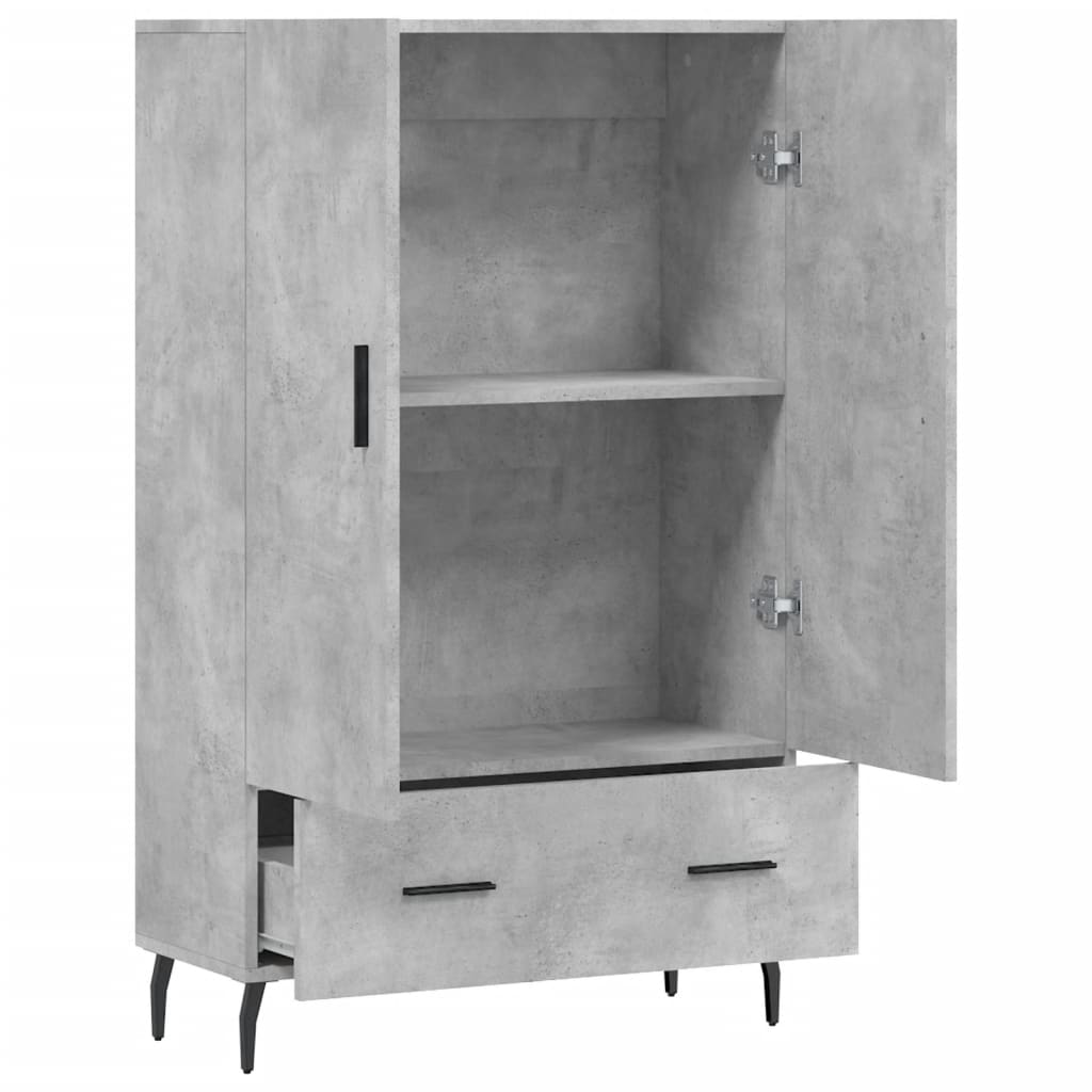 Highboard Concrete Grey 69.5x31x115 cm Engineered Wood