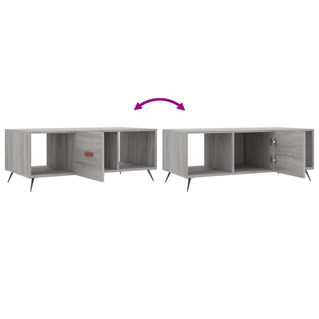 Coffee Table Grey Sonoma 102x50x40 cm Engineered Wood