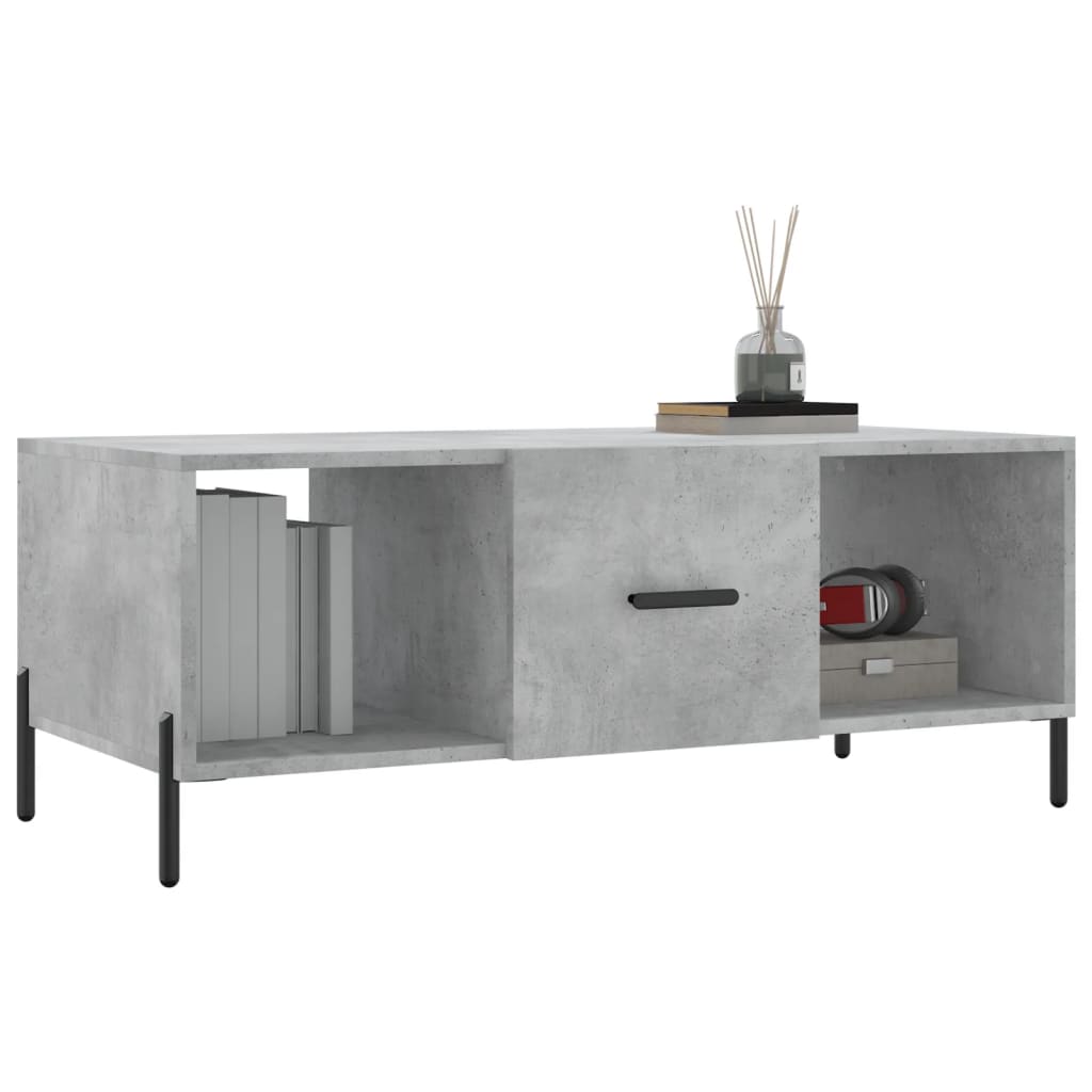 Coffee Table Concrete Grey 102x50x40 cm Engineered Wood