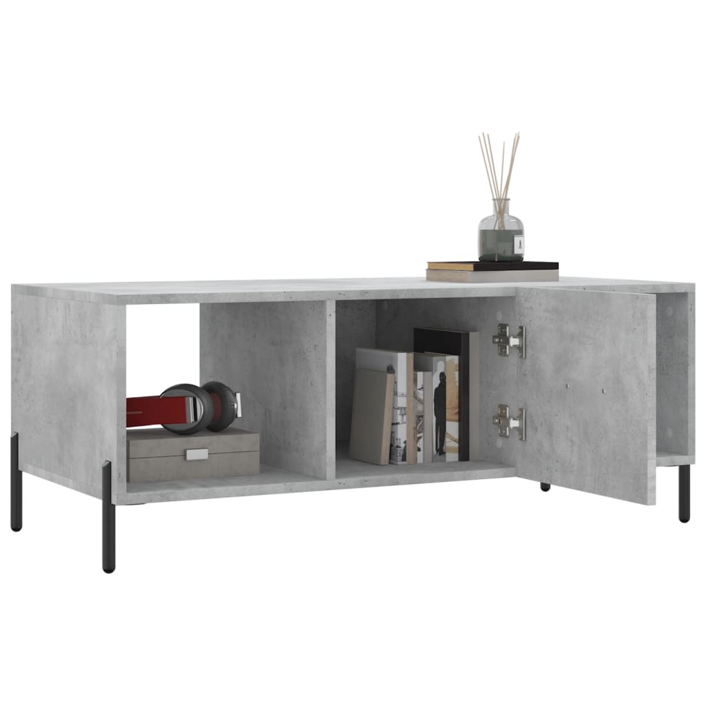 Coffee Table Concrete Grey 102x50x40 cm Engineered Wood