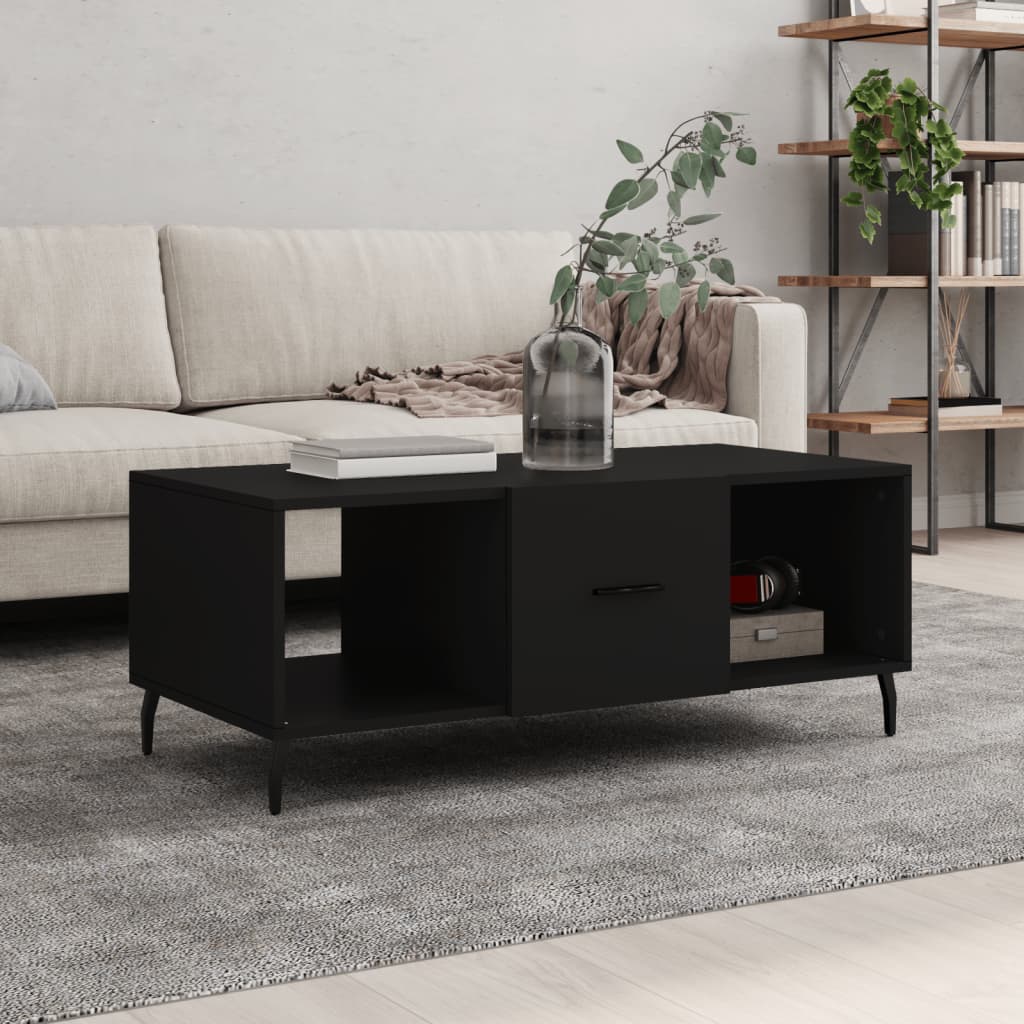 Coffee Table Black 102x50x40 cm Engineered Wood