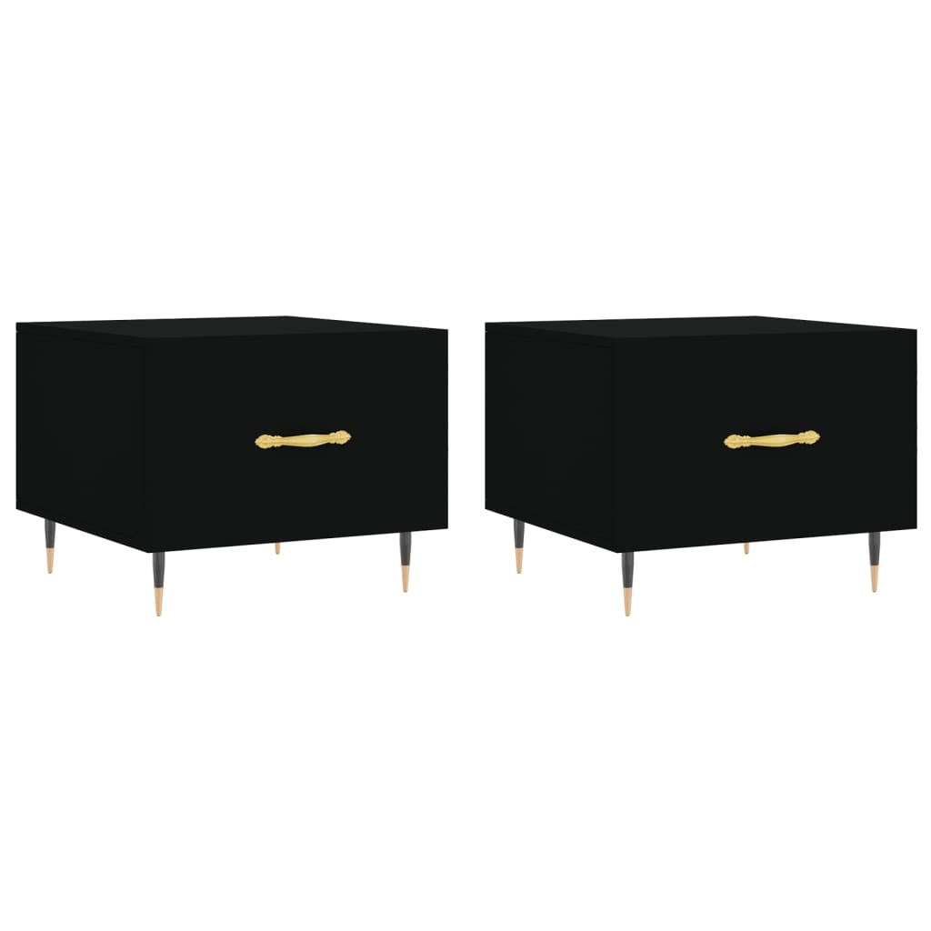 Coffee Tables 2 pcs Black 50x50x40 cm Engineered Wood