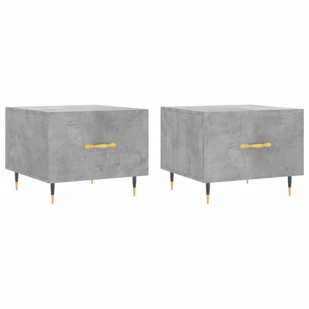 Coffee Tables 2 pcs Concrete Grey 50x50x40 cm Engineered Wood