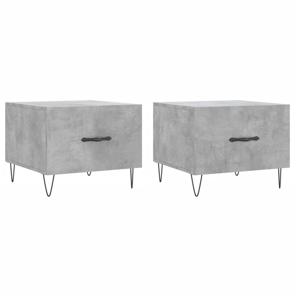 Coffee Tables 2 pcs Concrete Grey 50x50x40 cm Engineered Wood