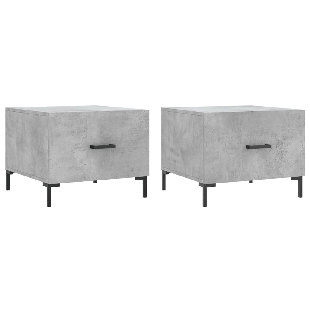 Coffee Tables 2 pcs Concrete Grey 50x50x40 cm Engineered Wood