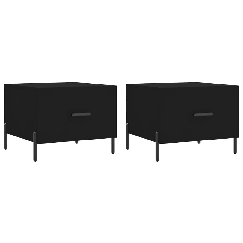 Coffee Tables 2 pcs Black 50x50x40 cm Engineered Wood