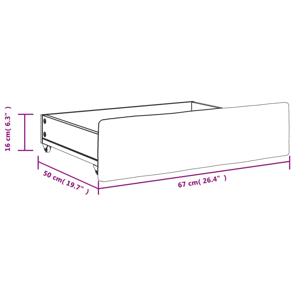 Bed Drawers 2 pcs Blue Engineered Wood and Velvet