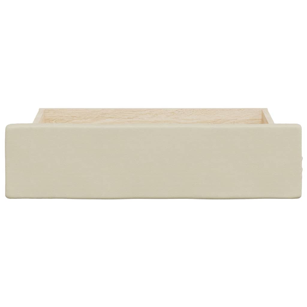 Bed Drawers 2 pcs Cream Engineered Wood and Faux Leather