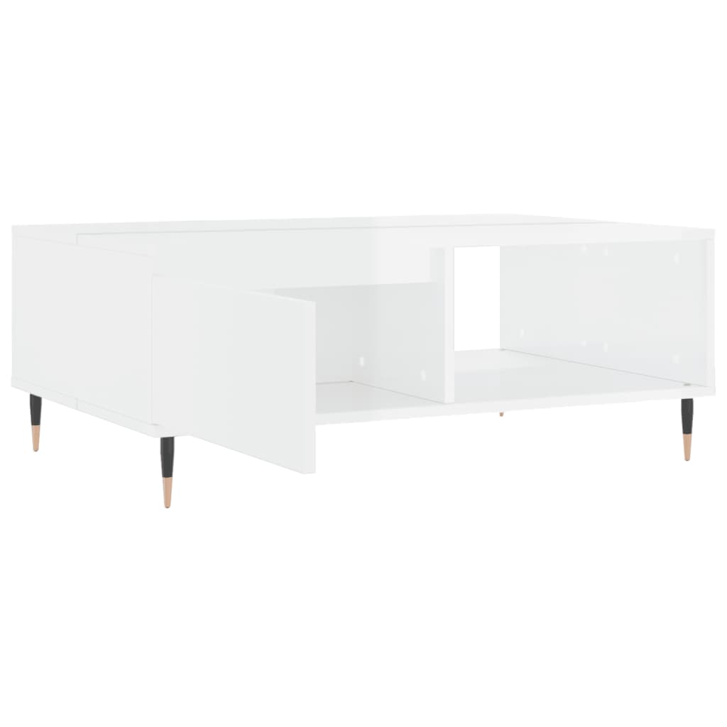 Coffee Table High Gloss White 90x60x35 cm Engineered Wood