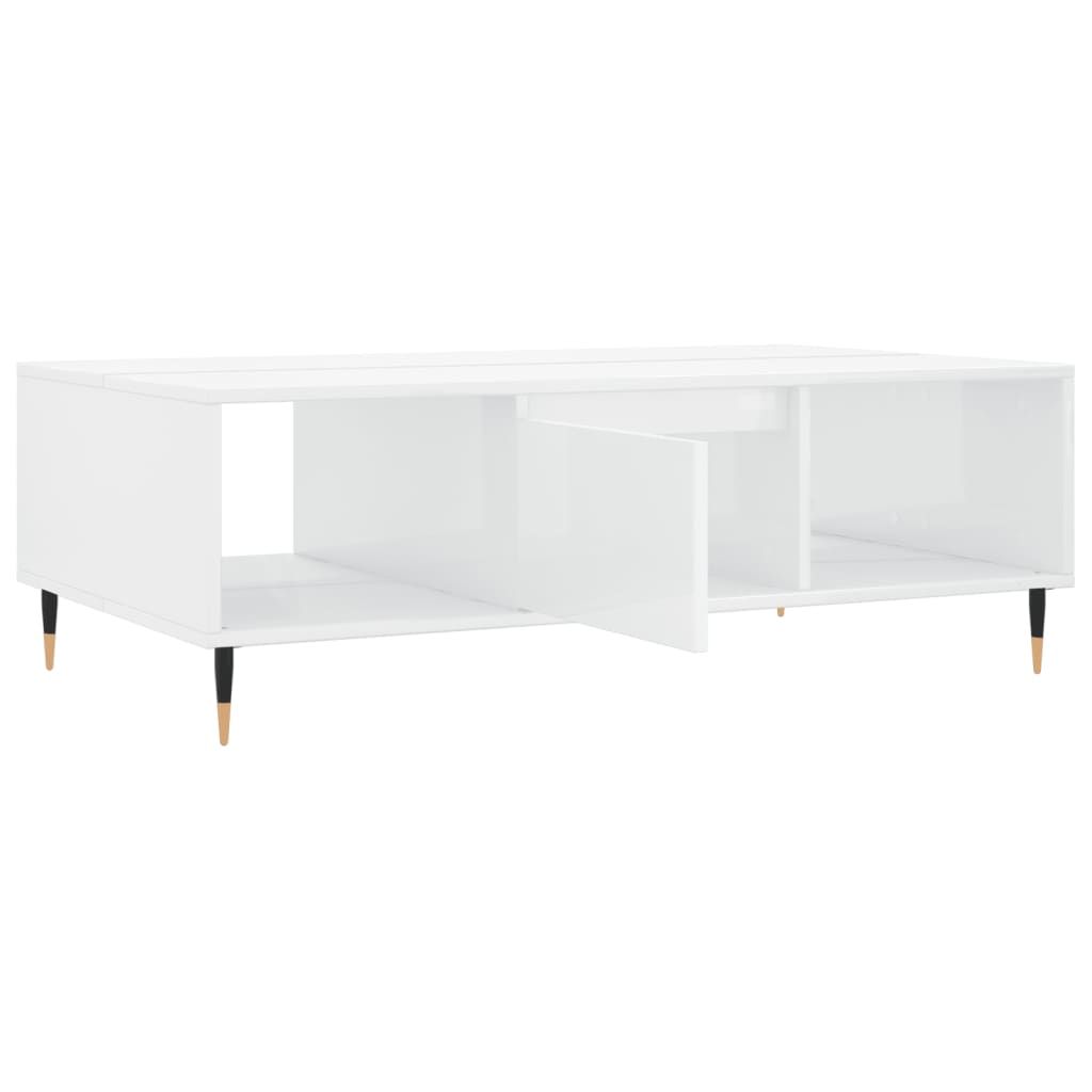Coffee Table High Gloss White 104x60x35 cm Engineered Wood