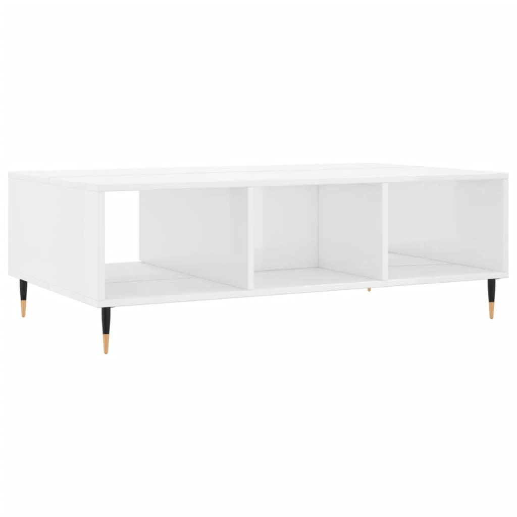 Coffee Table High Gloss White 104x60x35 cm Engineered Wood