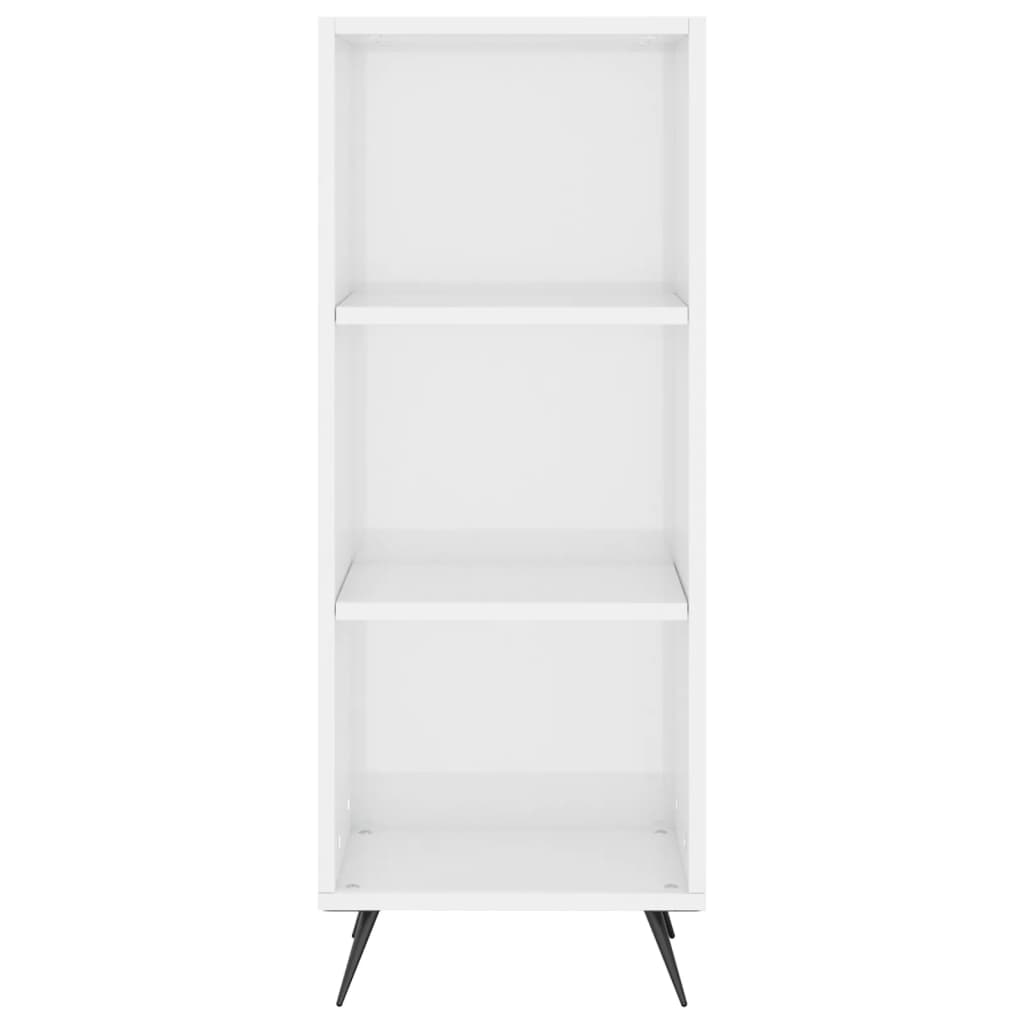Highboard High Gloss White 34.5x34x180 cm Engineered Wood