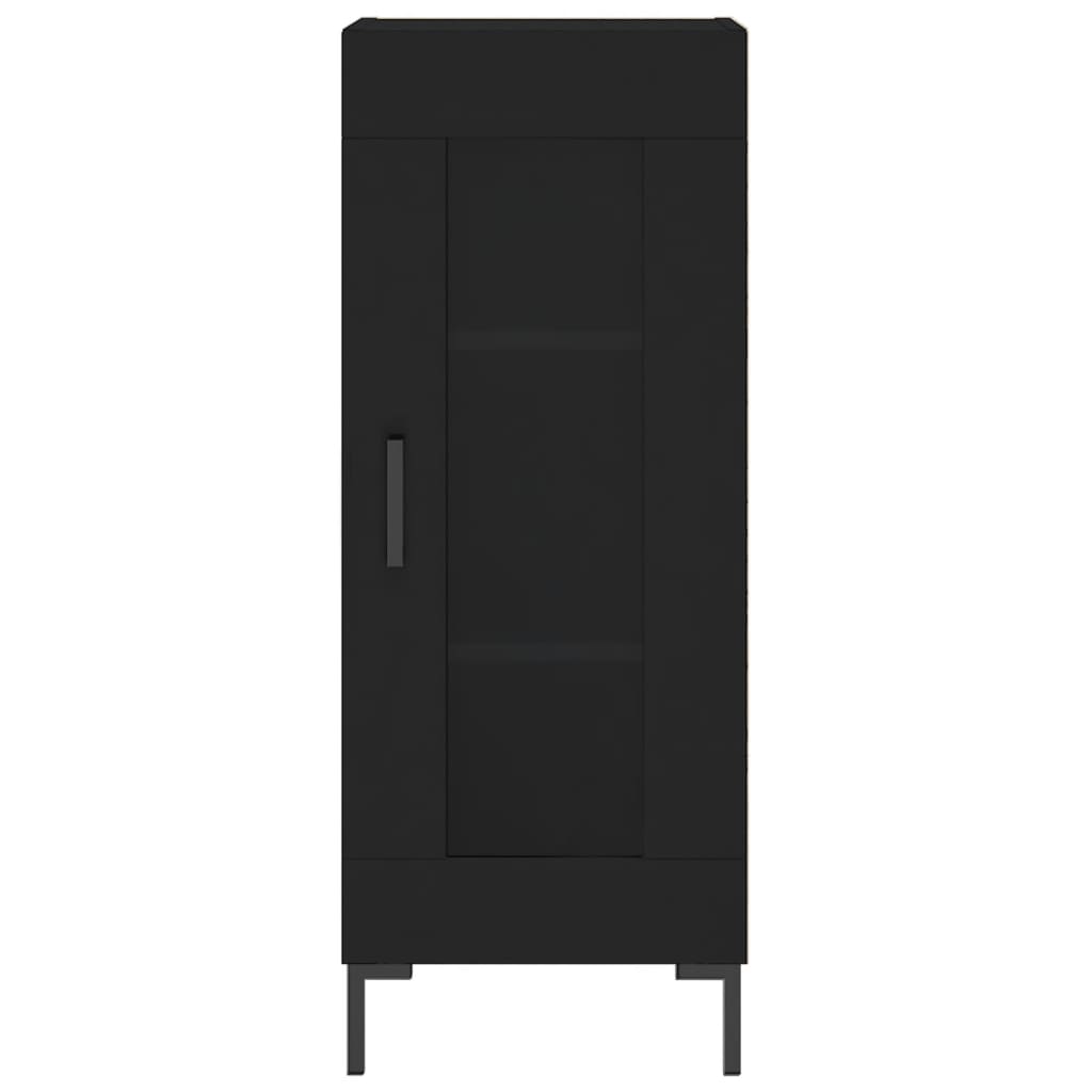 Highboard Black 34.5x34x180 cm Engineered Wood