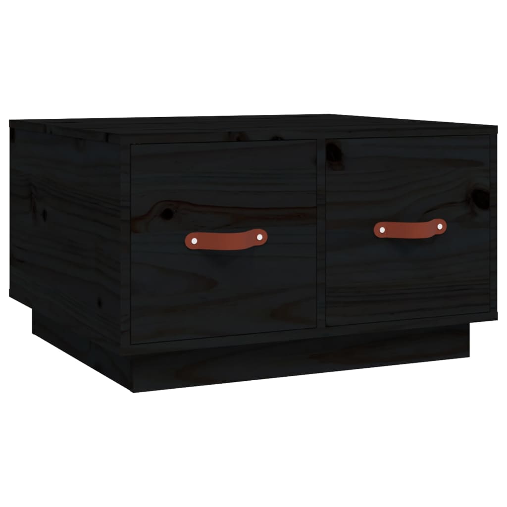 Coffee Table Black 60x53x35 cm Solid Wood Pine