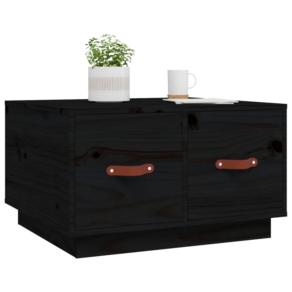 Coffee Table Black 60x53x35 cm Solid Wood Pine