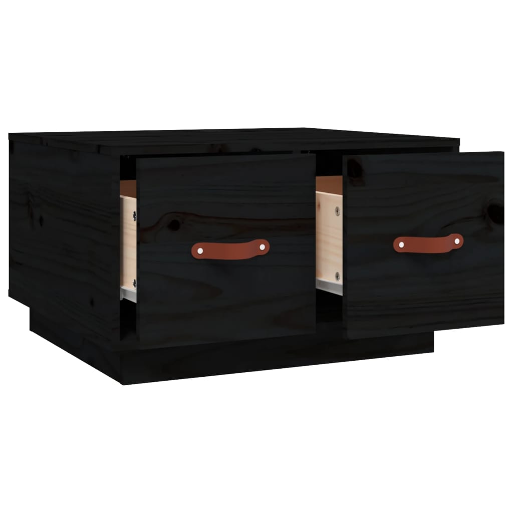 Coffee Table Black 60x53x35 cm Solid Wood Pine