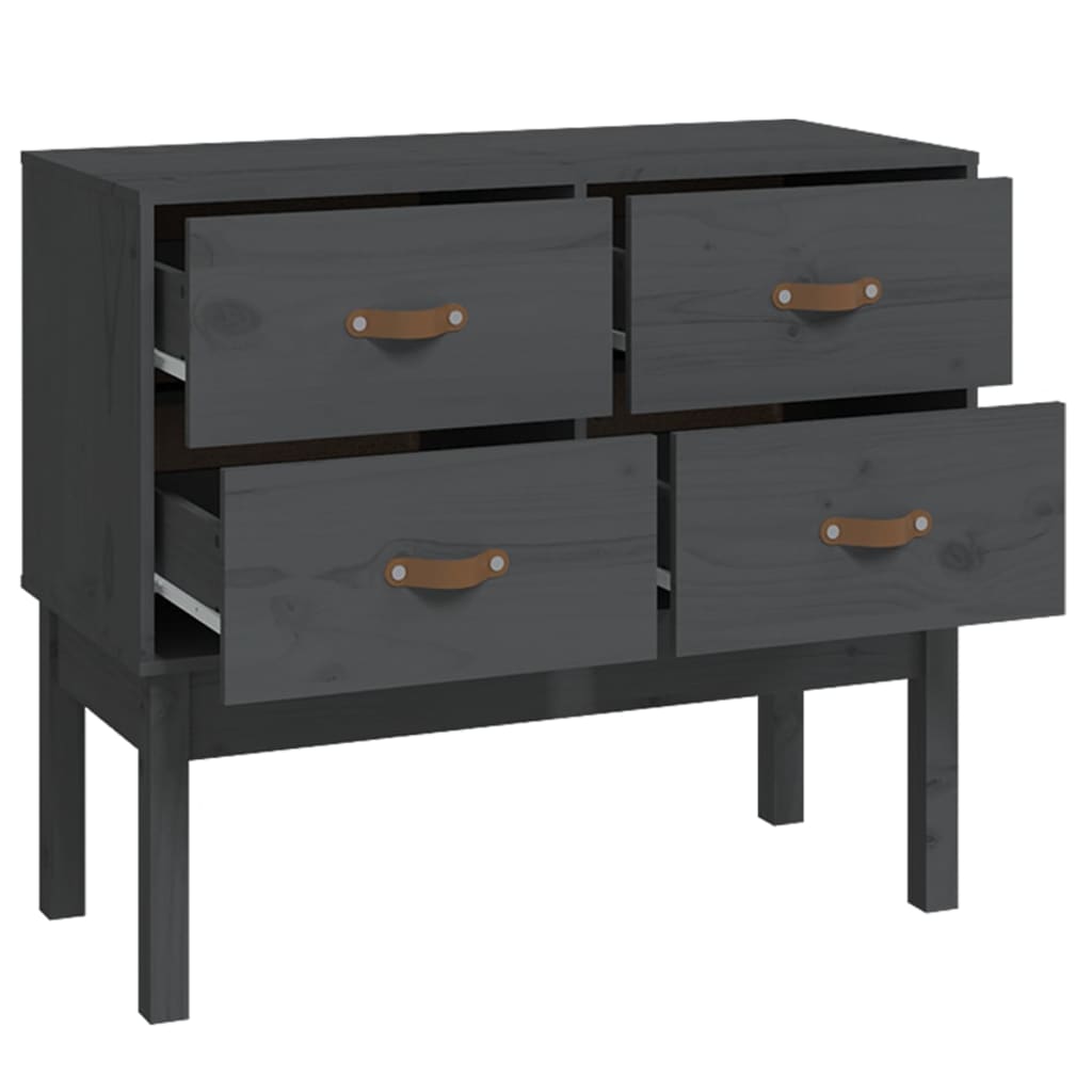 Console Cabinet Grey 90x40x78 cm Solid Wood Pine