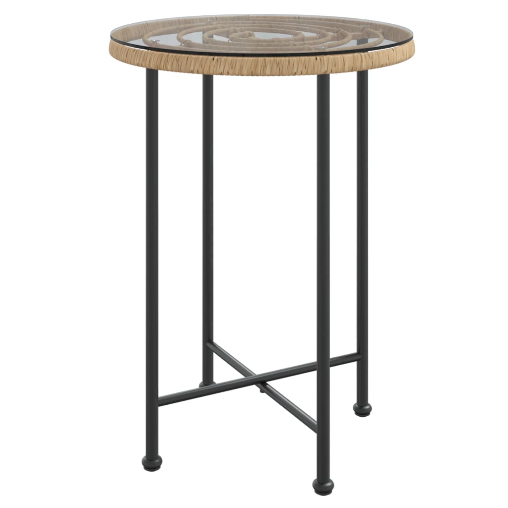 Dining Table Ø55 cm Tempered Glass and Steel