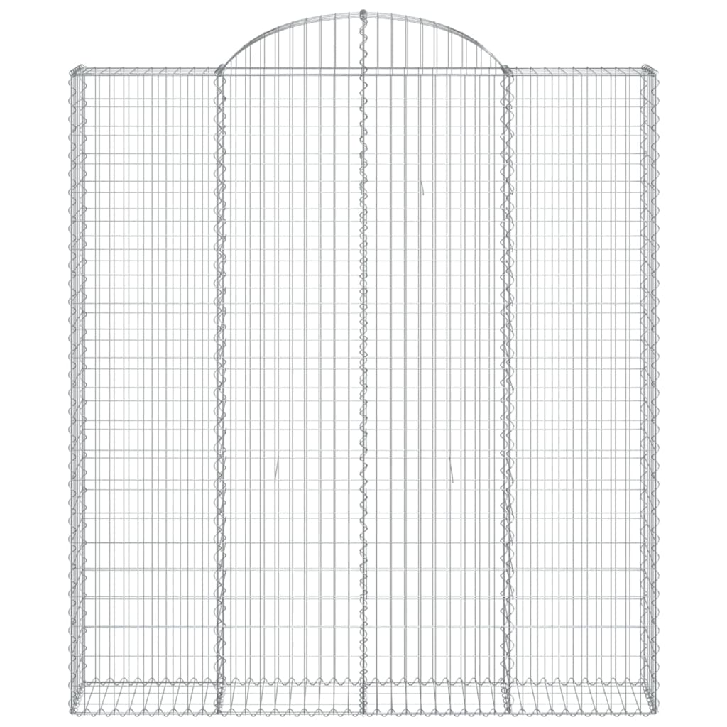 Arched Gabion Baskets 2 pcs 200x30x220/240 cm Galvanised Iron