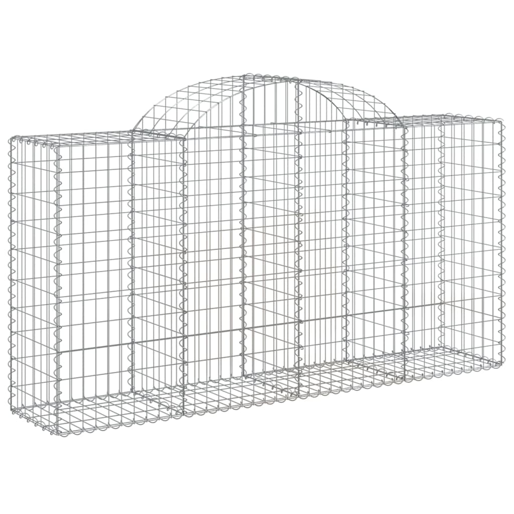 Arched Gabion Baskets 9 pcs 200x50x100/120 cm Galvanised Iron