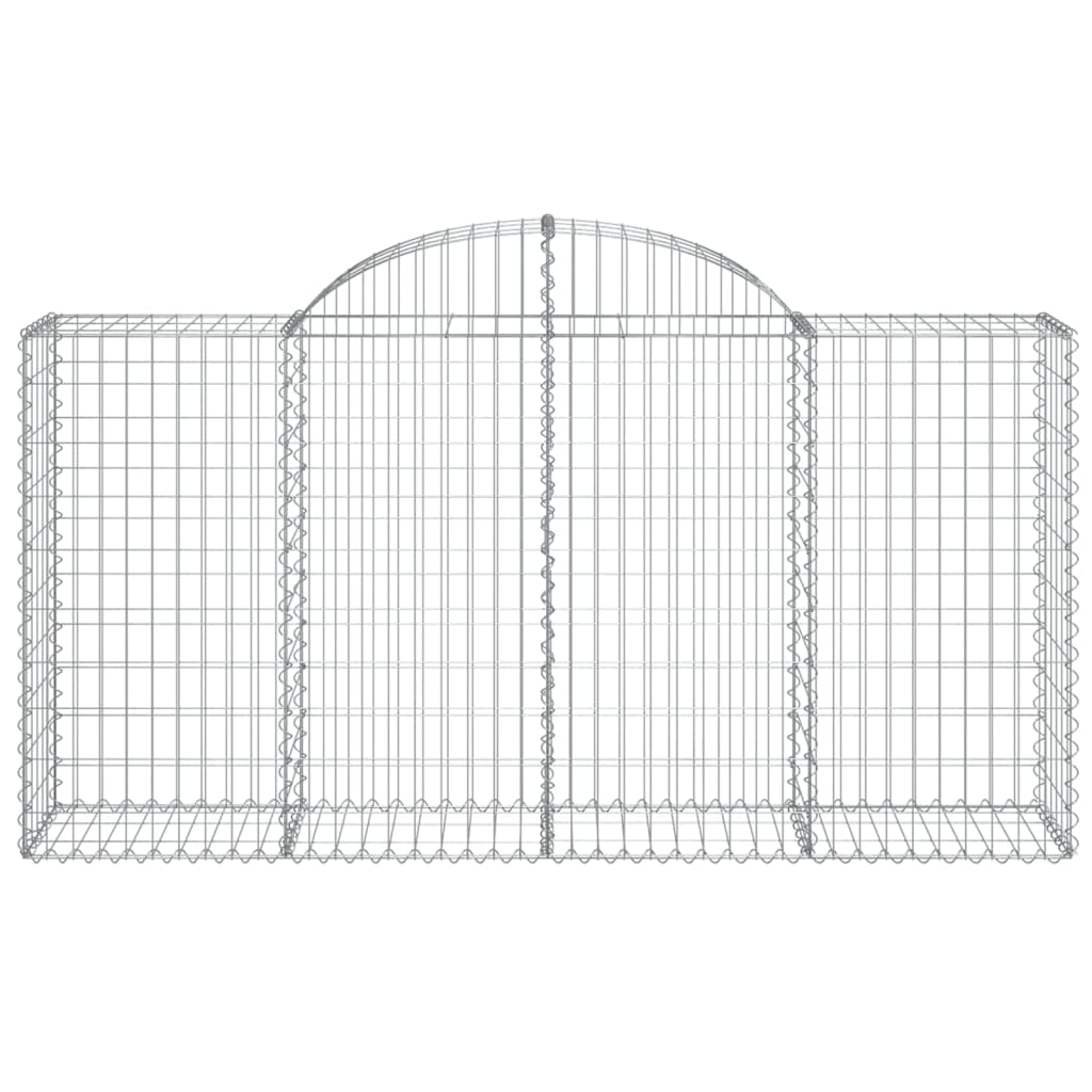Arched Gabion Baskets 9 pcs 200x50x100/120 cm Galvanised Iron