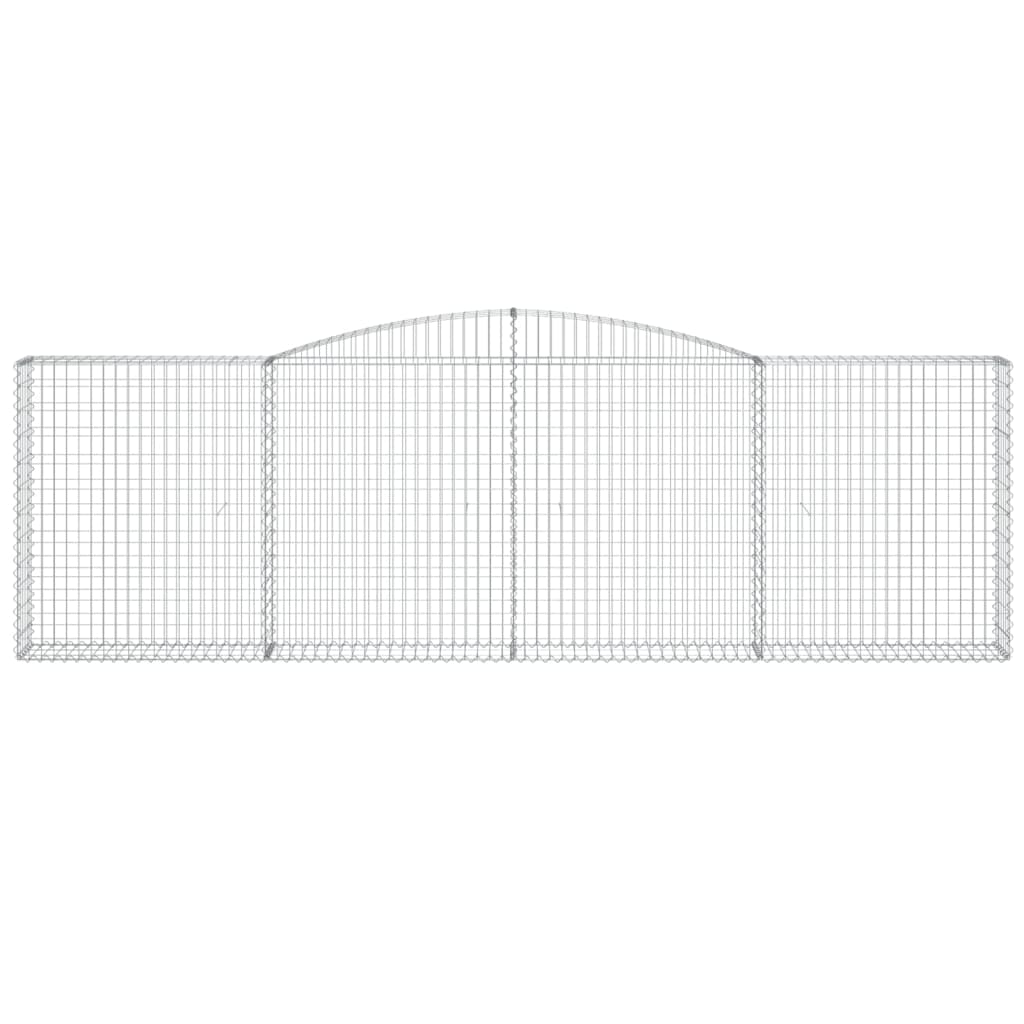 Arched Gabion Baskets 4 pcs 400x30x120/140 cm Galvanised Iron