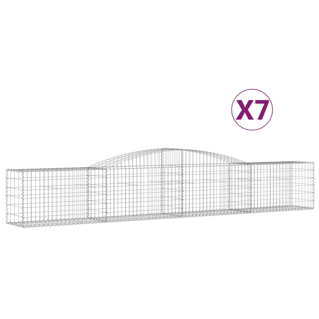 Arched Gabion Baskets 7 pcs 400x50x60/80 cm Galvanised Iron
