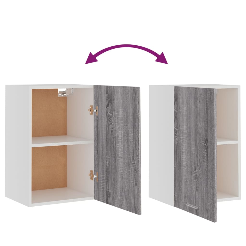 Hanging Cabinet Lyon Grey Sonoma 39.5x31x60 cm Engineered Wood