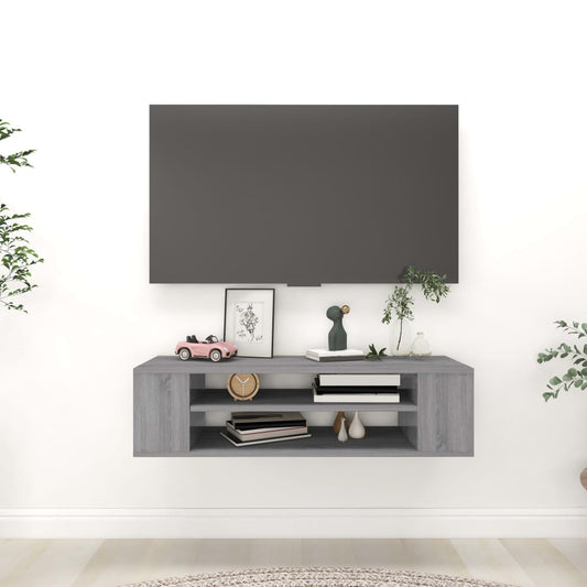 Hanging TV Cabinet Grey Sonoma 100x30x26.5 cm Engineered Wood