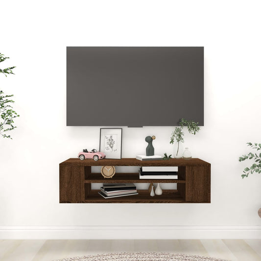 Hanging TV Cabinet Brown Oak 100x30x26.5 cm Engineered Wood