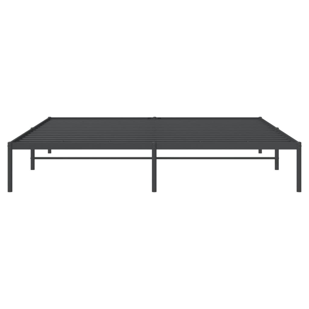 Metal Bed Frame without Mattress Black 200x200cm
