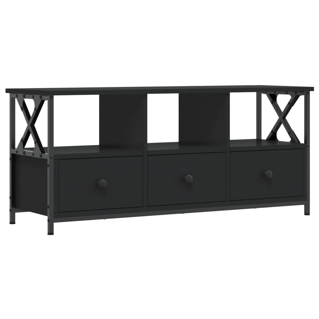 TV Cabinet Black 102x33x45 cm Engineered Wood&Iron