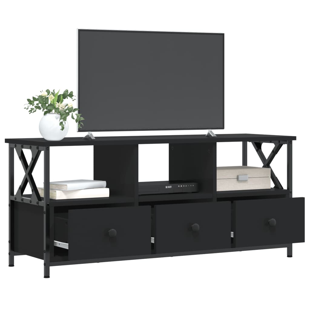 TV Cabinet Black 102x33x45 cm Engineered Wood&Iron
