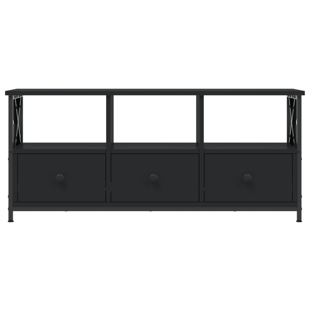 TV Cabinet Black 102x33x45 cm Engineered Wood&Iron