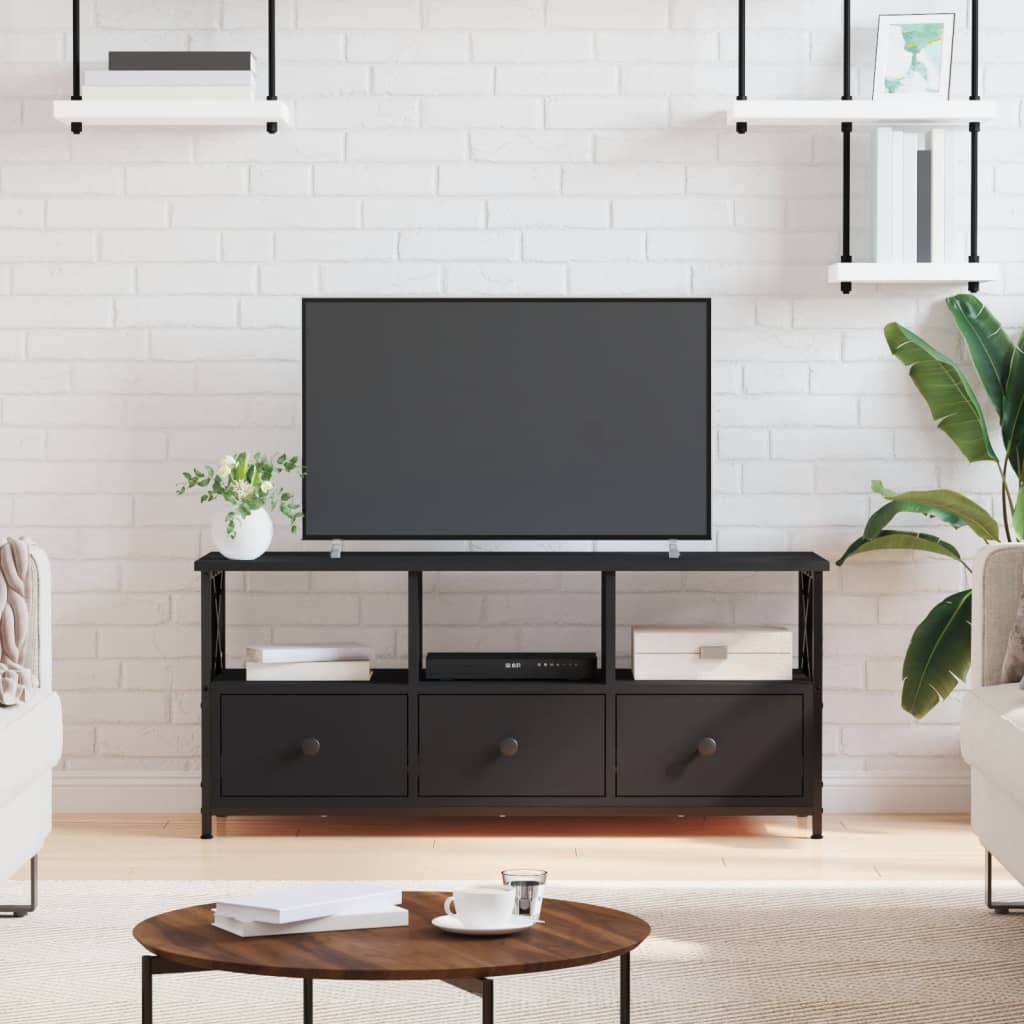 TV Cabinet Black 102x33x45 cm Engineered Wood&Iron