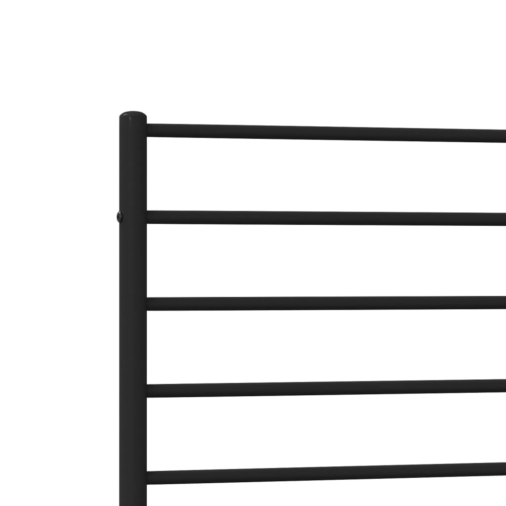 Metal Bed Frame without Mattress with Headboard Black 90x200cm