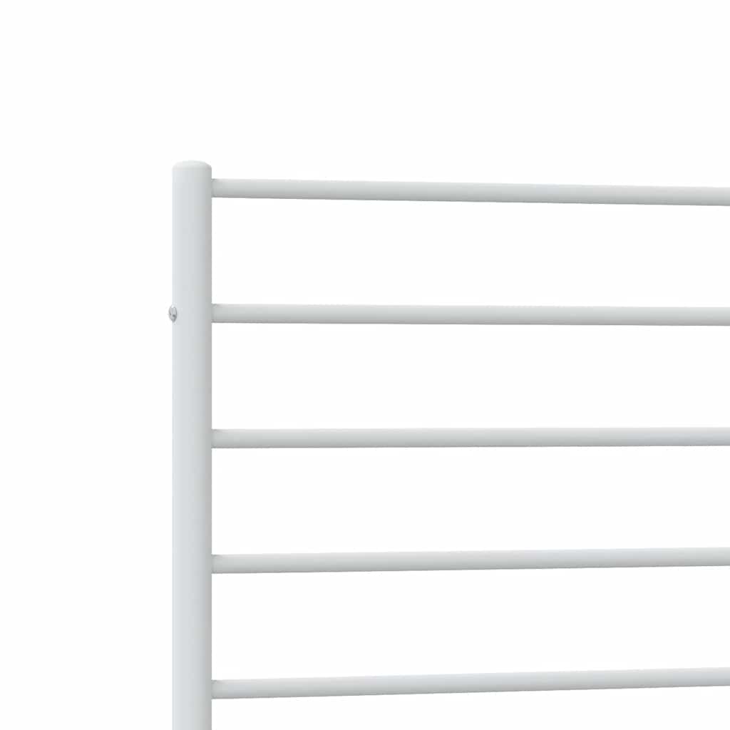 Metal Bed Frame without Mattress with Headboard White 100x200cm