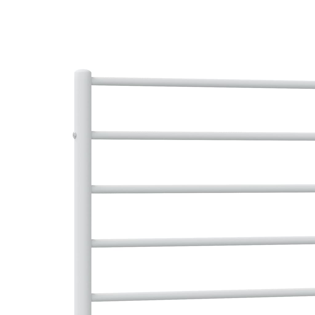 Metal Bed Frame without Mattress with Footboard White 90x190cm