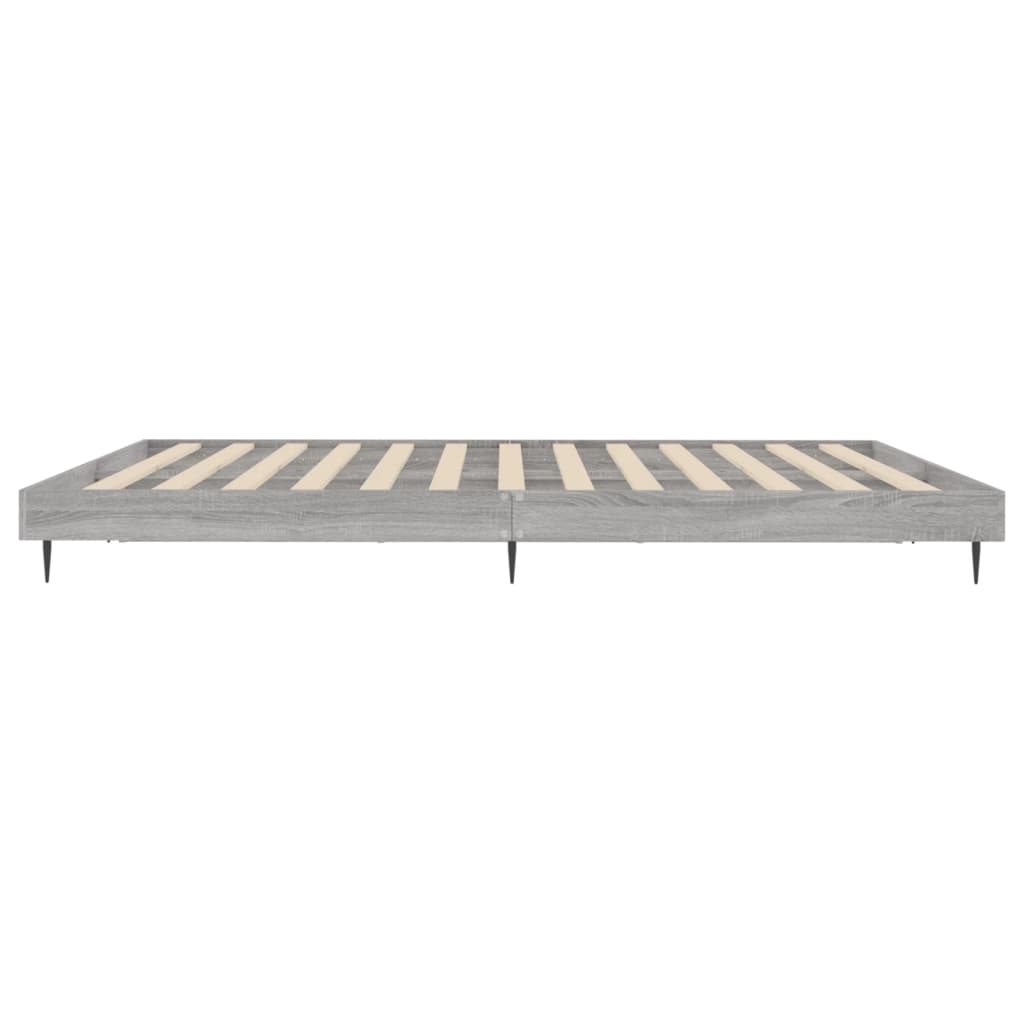 Bed Frame without Mattress Grey Sonoma 180x200 cm Super King Engineered Wood