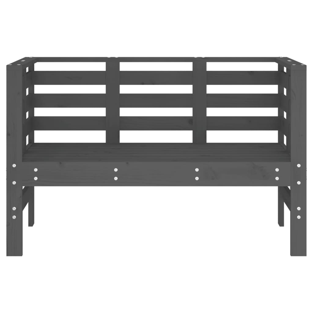 Garden Bench Grey 111.5x53x71 cm Solid Wood Pine