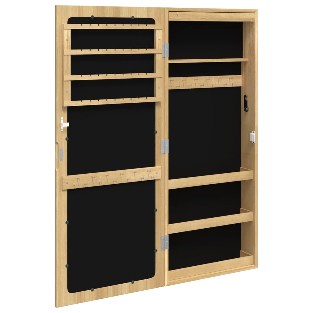 Mirror Jewellery Cabinet with LED Lights Wall Mounted