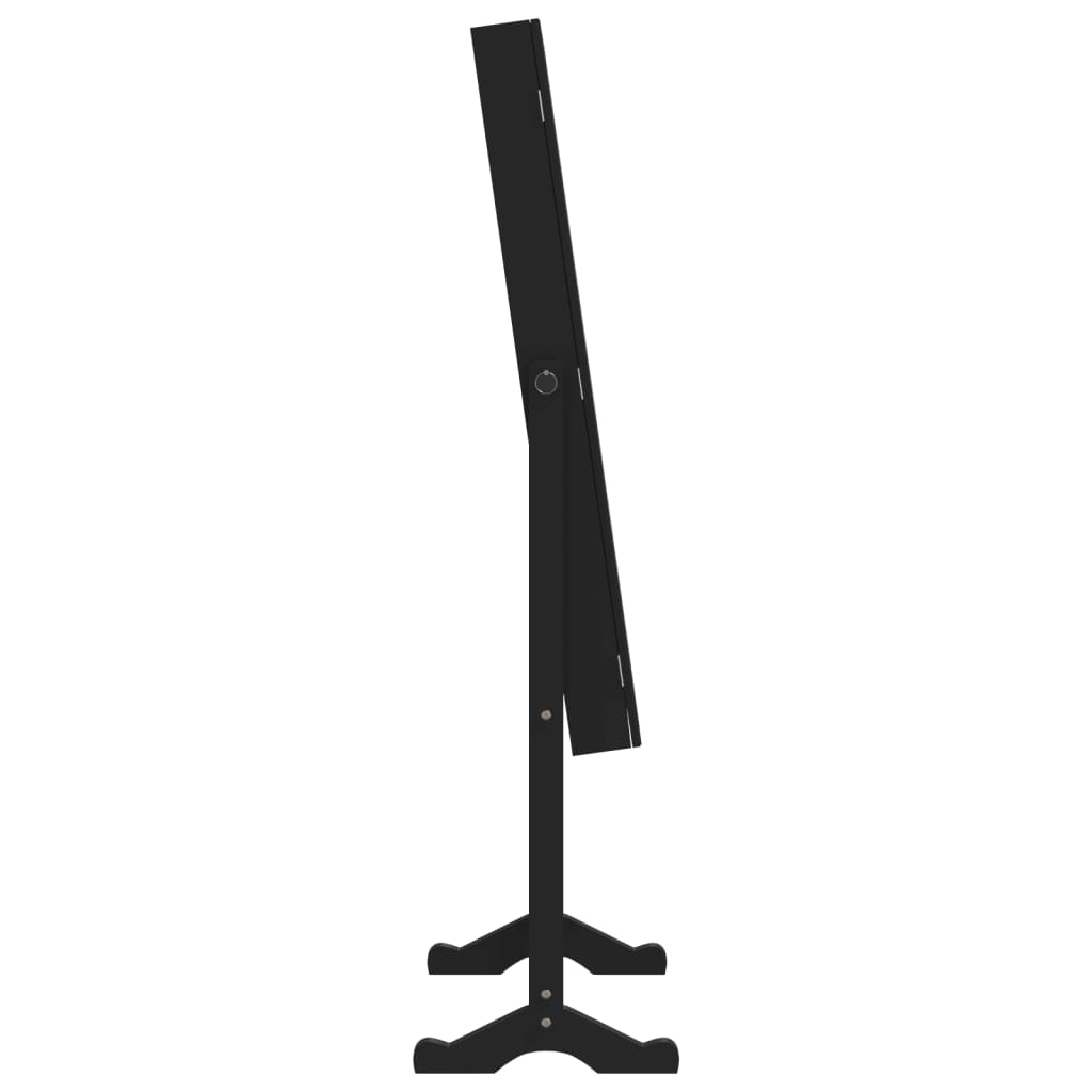 Mirror Jewellery Cabinet with LED Lights Free Standing Black