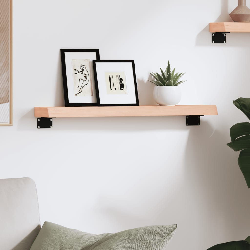 Wall Shelf 60x10x4 cm Untreated Solid Wood Oak