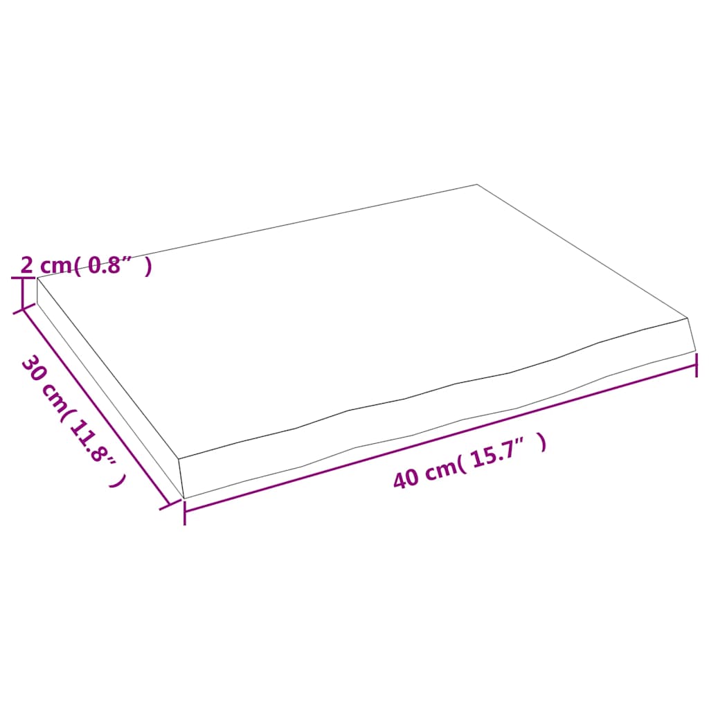 Wall Shelf Light Brown 40x30x2 cm Treated Solid Wood Oak