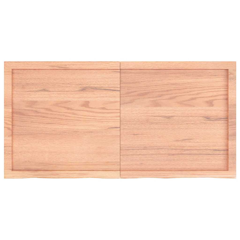 Wall Shelf Light Brown 120x60x(2-4) cm Treated Solid Wood Oak
