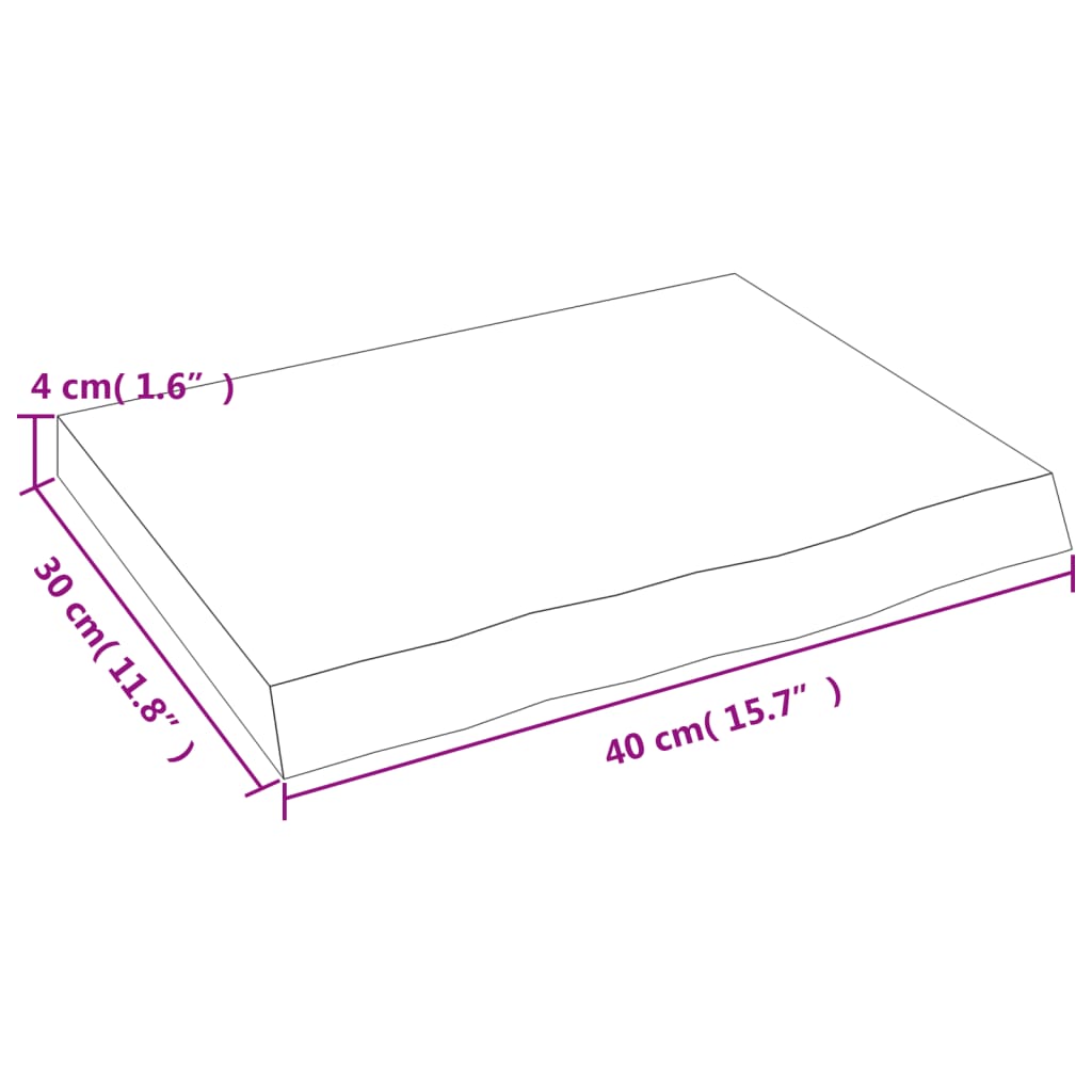 Wall Shelf Dark Brown 40x30x(2-4) cm Treated Solid Wood Oak